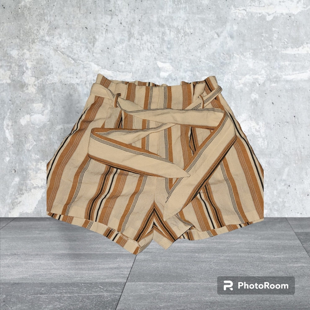 Paper bag shorts orange striped